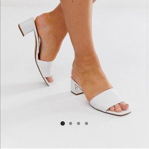 Mango white mini mules